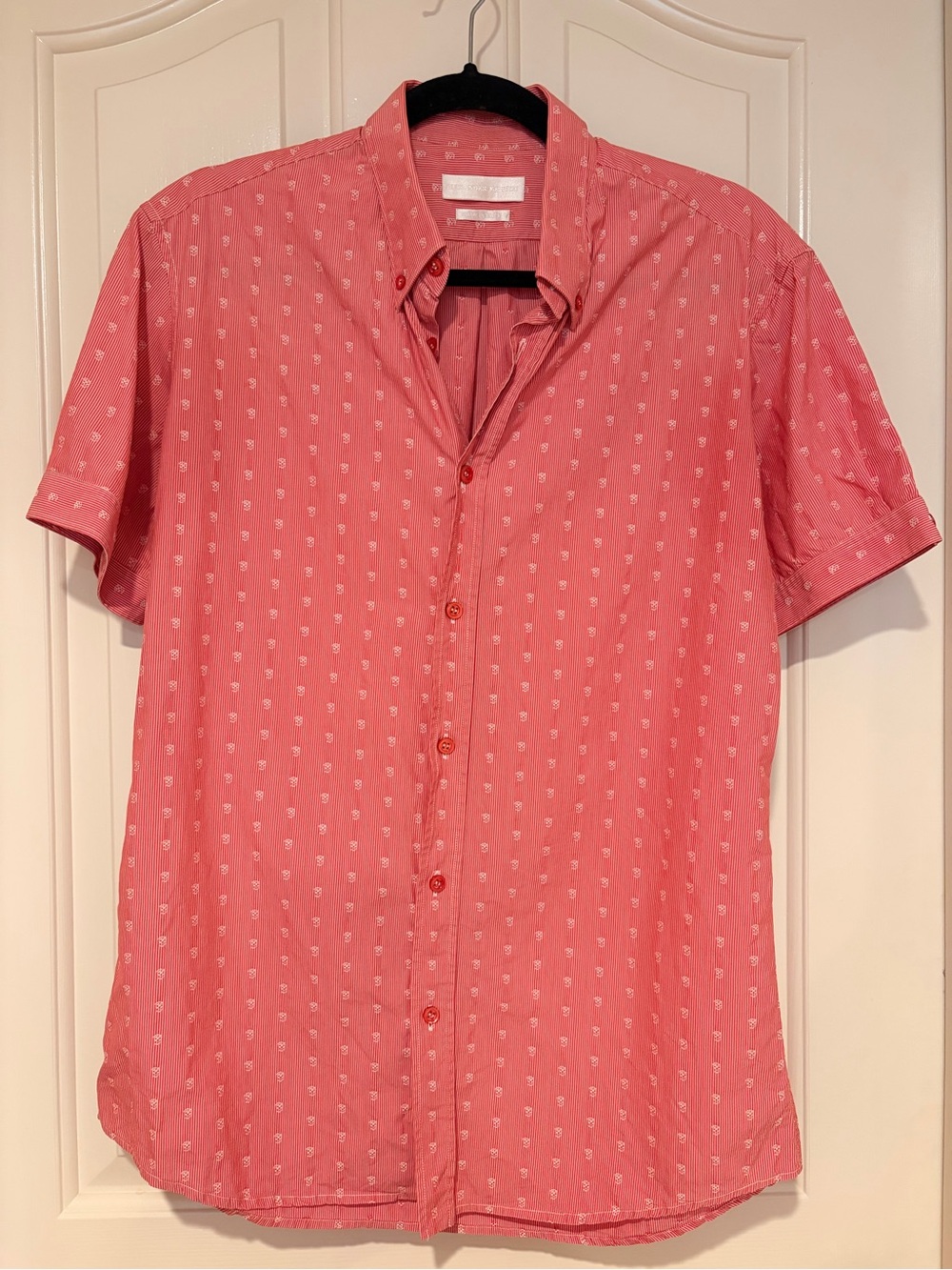 Alexander McQueen Men's Red Short-Sleeve Button-Up Shirt